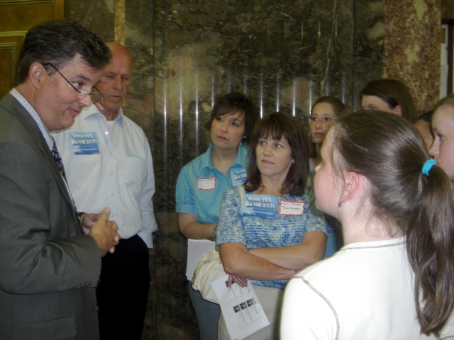 Pro-Lifers speaking with Sen. Claitor